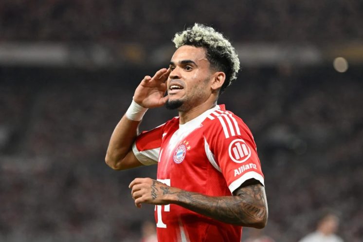 Luis Díaz célèbre un but avec le Bayern Munich en début de saison
