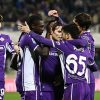 Les joueurs de la Fiorentina célèbrent une victoire 5-1 contre l’Udinese en championnat.