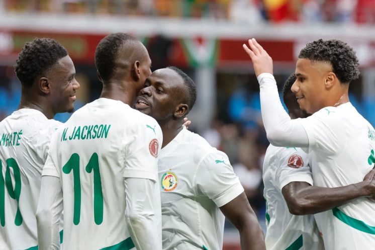 Sadio Mané célèbre le but de la qualification du Sénégal face à l’Égypte en demi-finale de la CAN 2025