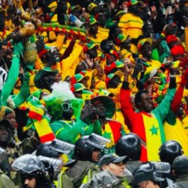 Des supporters sénégalais dans les tribunes lors d’un match de la CAN.