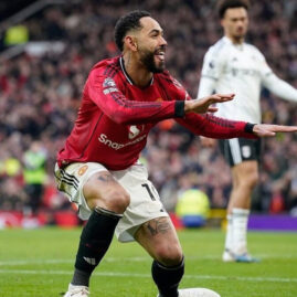 Matheus Cunha avec Manchester United. Les Red Devils ont multiplié les tirs à Fulham sans parvenir à transformer leur domination en victoire.