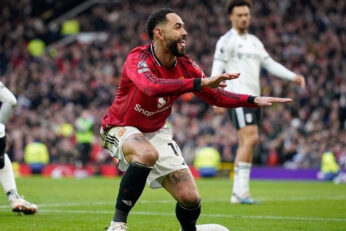 Matheus Cunha avec Manchester United. Les Red Devils ont multiplié les tirs à Fulham sans parvenir à transformer leur domination en victoire.