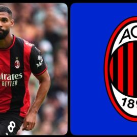 Fikayo Tomori et le logo de l’AC Milan
