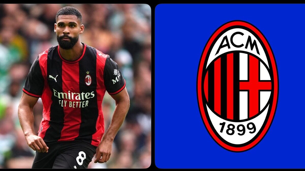 Fikayo Tomori et le logo de l’AC Milan