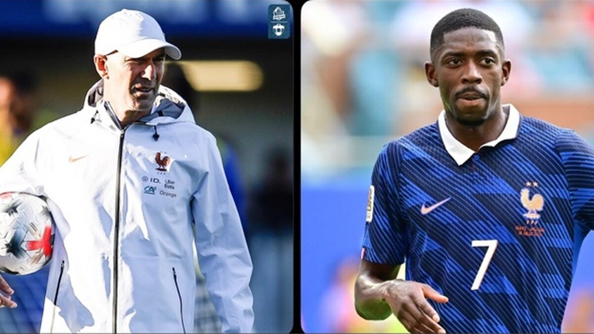 Zinédine Zidane et Ousmane Dembélé avec l’équipe de France