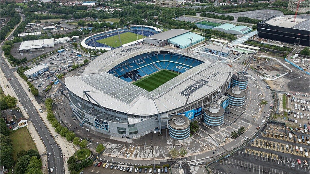 Vue de l’Etihad Stadium à Manchester