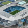 Vue aérienne de l’Etihad Stadium de Manchester City