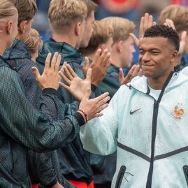 Kylian Mbappé en match avec l’équipe de France
