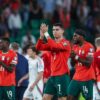 Cristiano Ronaldo avec ses coéquipiers du Portugal