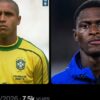 Roberto Carlos et Nuno Mendes dans une publication comparative