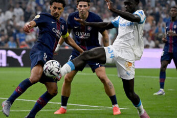 Timothy Weah dans un précédent Classique entre Marseille et le PSG. L’Américain a été expulsé après un deuxième carton jaune au Vélodrome.