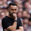 Roberto De Zerbi sur le bord du terrain avec Tottenham
