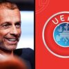 Aleksander Čeferin et le logo de l’UEFA
