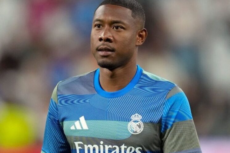 David Alaba en tenue d’entraînement du Real Madrid