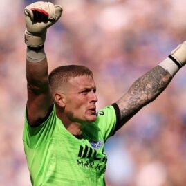 Jordan pickford avec everton