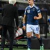 Christos Tzolis avec la Grèce lors de la rencontre contre les Pays-Bas en octobre 2026