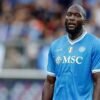 Romelu Lukaku avec le maillot du Napoli.