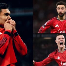 Joueurs de Manchester United pendant une rencontre.