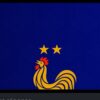 Logo de la Fédération française de football sur fond bleu.