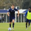 Des joueurs des Girondins de Bordeaux lors d’une séance d’entraînement au Haillan