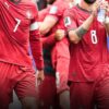 Cristiano Ronaldo et Bruno Fernandes avec la sélection du Portugal.