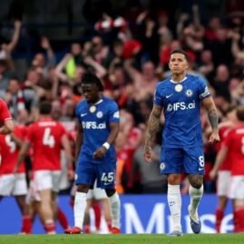 Joueurs de Chelsea sur le terrain.