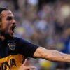 Daniel Osvaldo célébrant sous le maillot de Boca Juniors