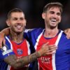 Deux joueurs du Paris Saint-Germain après un match de Ligue des champions