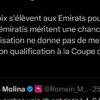 Capture de la publication consacrée au débat sur la sélection des Émirats arabes unis