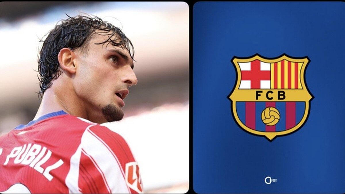 Marc Pubill photographié sous le maillot de l’Atlético de Madrid.