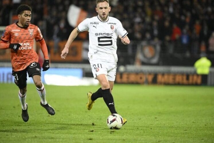 Flavien Tait sous le maillot du Stade Rennais