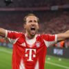 Harry Kane célèbre sous le maillot du Bayern Munich.