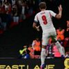 Harry Kane célèbre un but avec l’Angleterre contre la Tchéquie à Wembley