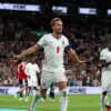 Harry Kane célèbre un but avec l’Angleterre à Wembley