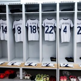 Vestiaire de l’Inter Women avant le match contre l’Austria Vienne
