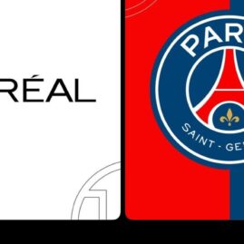 Les logos de L’Oréal et du Paris Saint-Germain côte à côte.