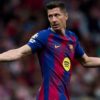 Un joueur du FC Barcelone sur la pelouse.