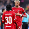 Des joueurs de Liverpool pendant un match de championnat.