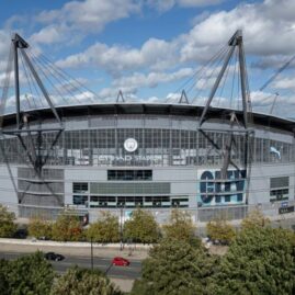 Vue générale de l'Etihad Stadium, stade de Manchester City en Angleterre