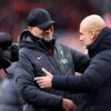 Jürgen Klopp échangeant avec Pep Guardiola