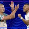 Kylian Mbappé et Erling Haaland réunis dans un visuel de l’UEFA consacré à leur comparaison en Ligue des champions