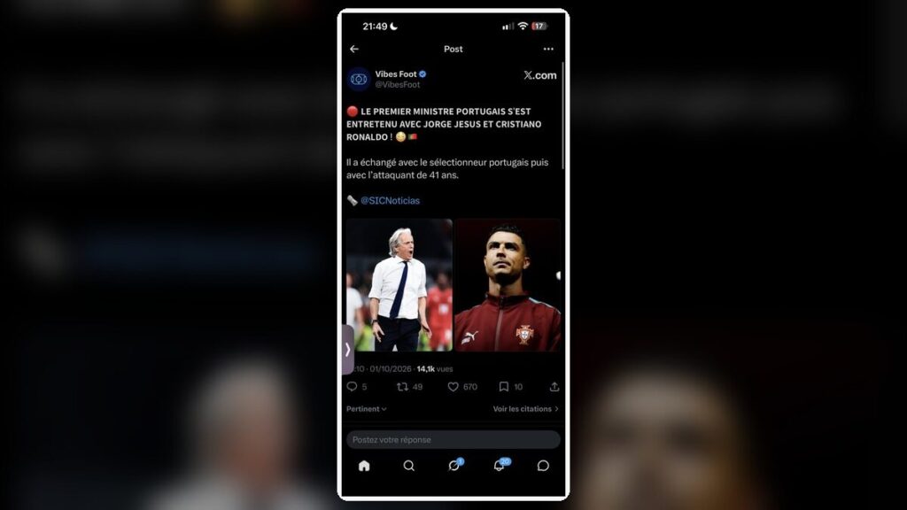 Portugal : le Premier ministre Luís Montenegro a parlé avec Ronaldo, Jorge Jesus et Pedro Proença