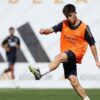 Un joueur du Real Madrid à l’entraînement à Valdebebas.