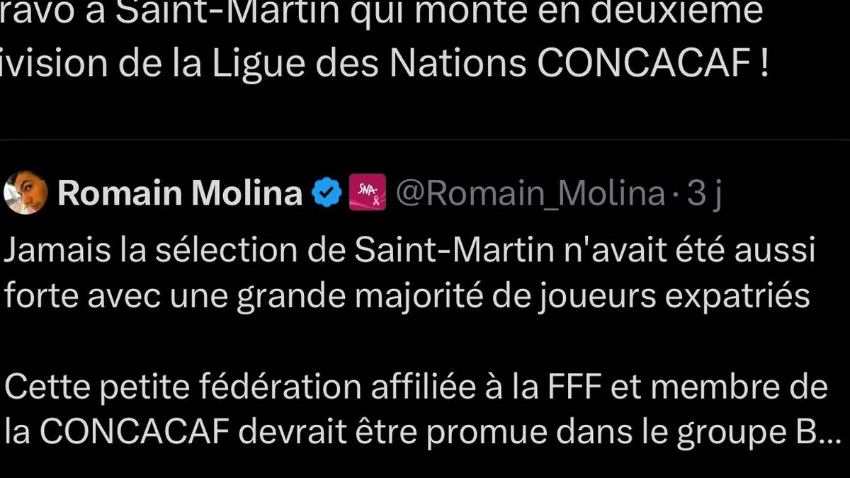 Capture de la publication annonçant la promotion de Saint-Martin