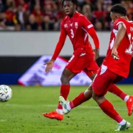 Les joueurs suisses lors du match contre la Macédoine du Nord